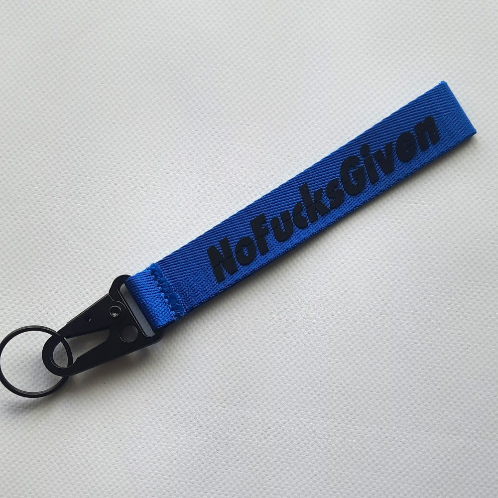 Dark Blue No Fucks Given Keytag Keyring