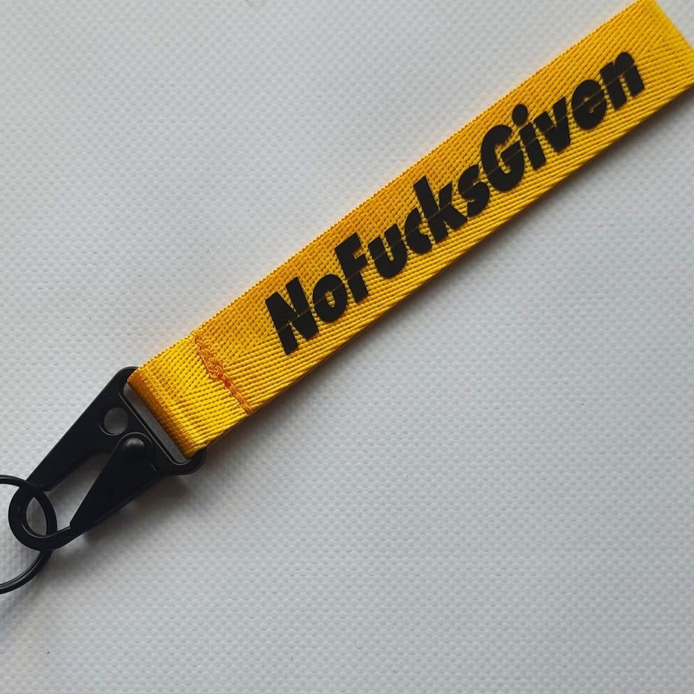 Yellow No Fucks Given Keytag Keyring