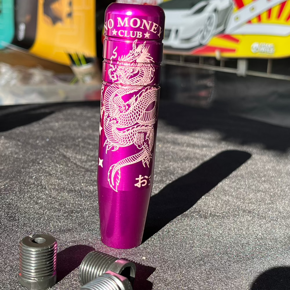 Engraved no money club with dragon aluminium billet gear knob shifter
