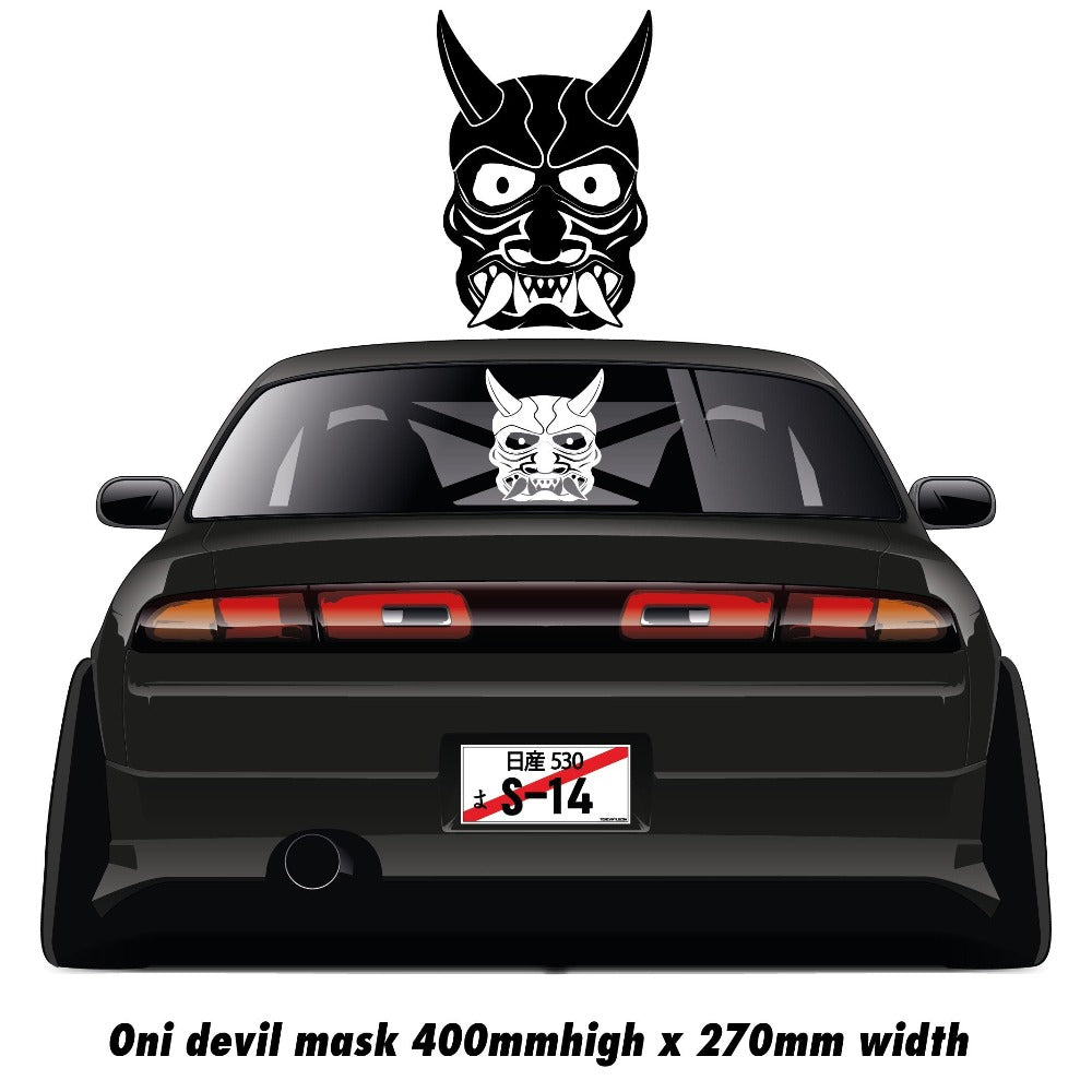 Oni Mask JDM large rear window graphic