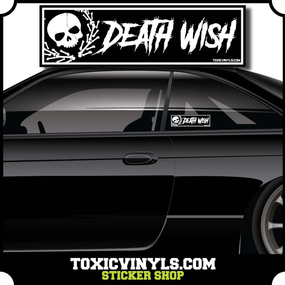 Death Wish Slap Sticker Skull