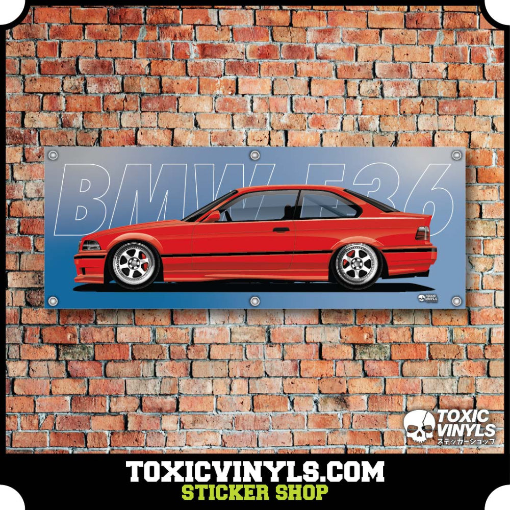 BMW E36 Red workshop Banner