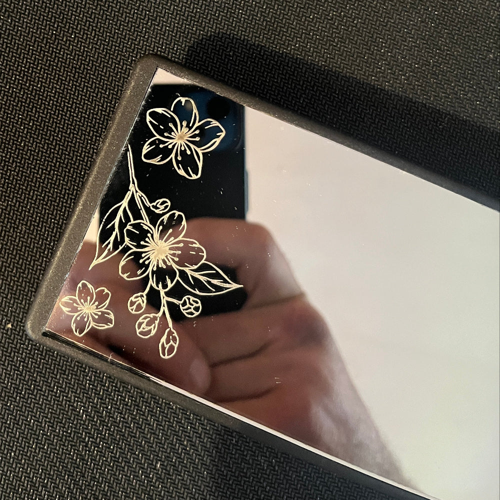 Cherry Blossom Engraved Car Mirror