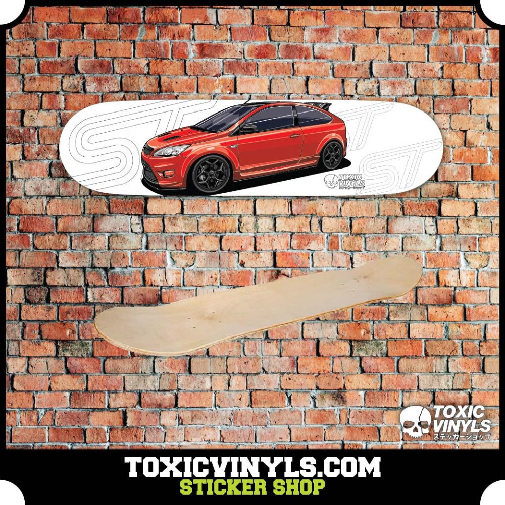 Ford Focus ST MK2 Facelift skate deck wall art Red