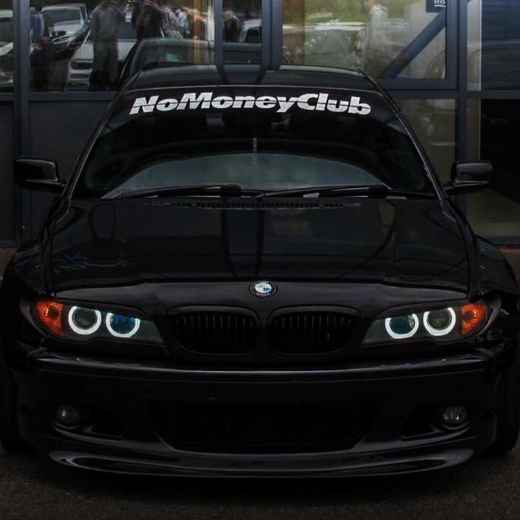 NO MONEY CLUB large windscreen vinyl sticker
