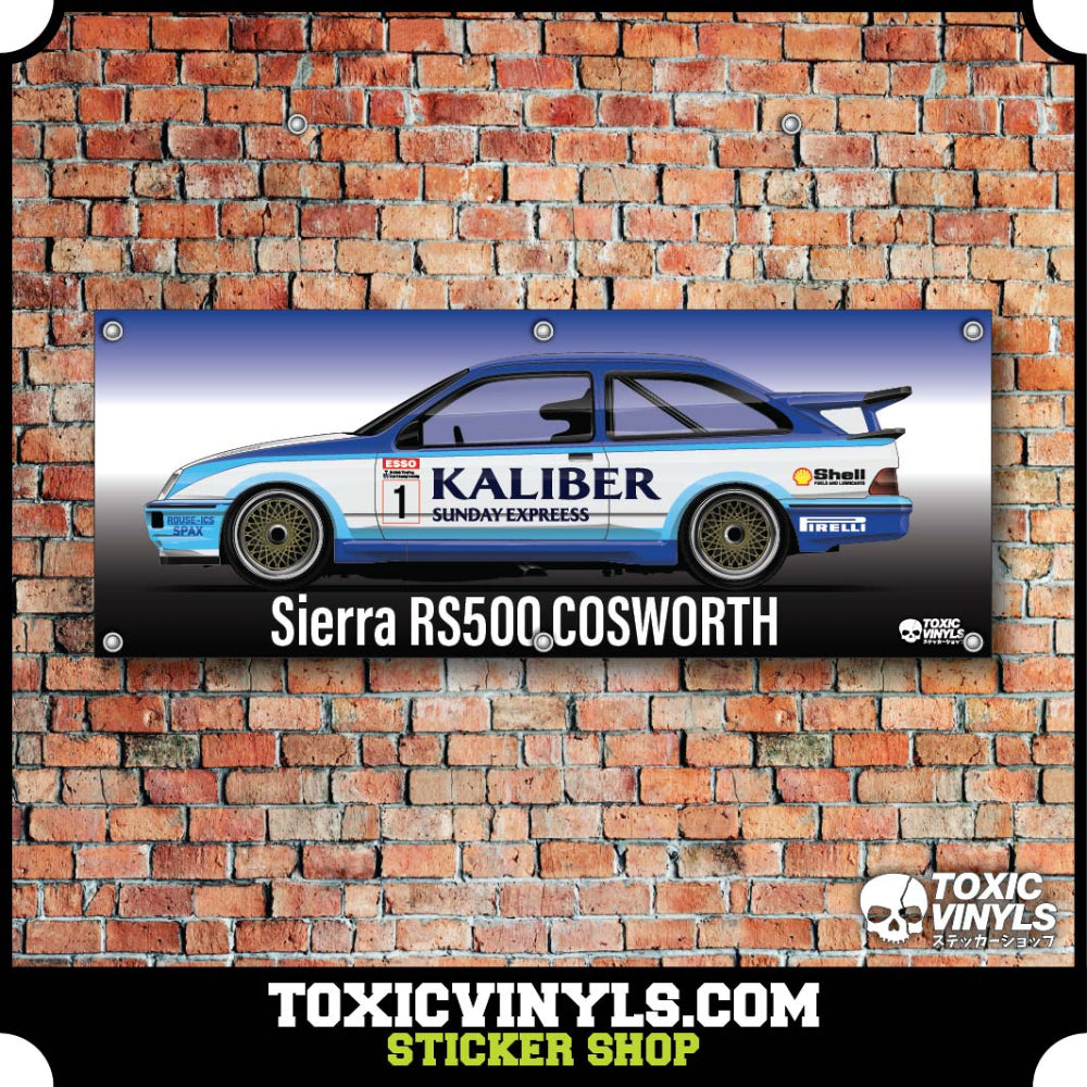 Ford sierra rs500 cosworth workshop banner wall art
