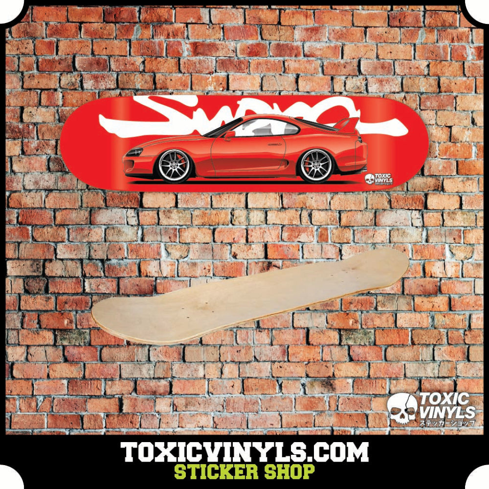 Toyota Supra MK4 JDM Skate deck, Wall art with sakura branches