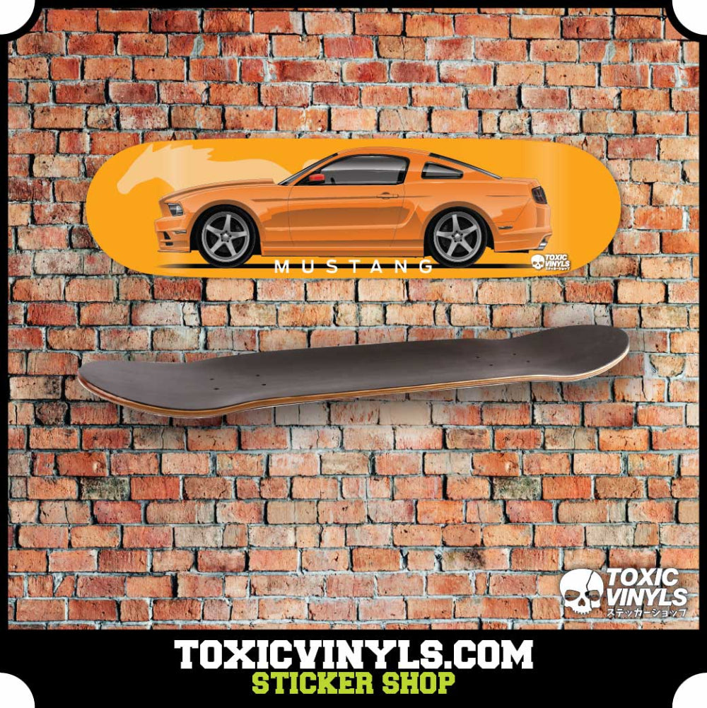 Ford Mustang GT skate deck wall art orange