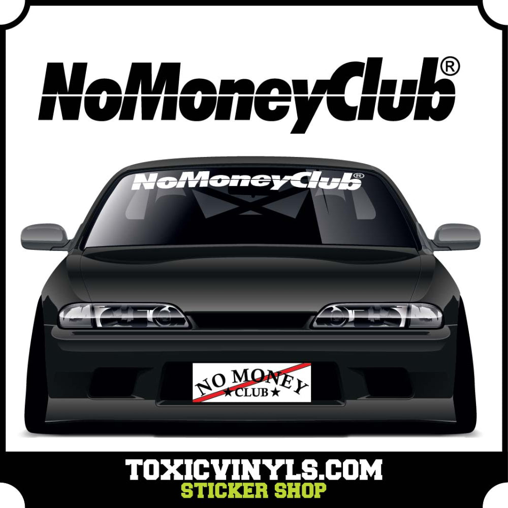 NO MONEY CLUB large windscreen vinyl sticker