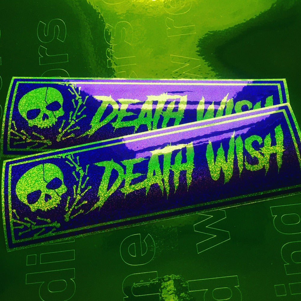 Death Wish Skull Sparkle Slap Sticker