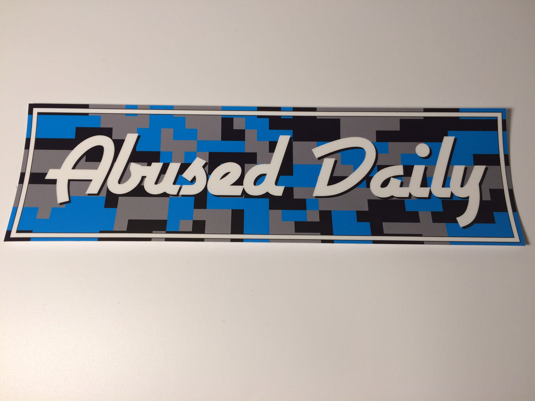 Abused Daily Blue Digital Camo Slap Sticker