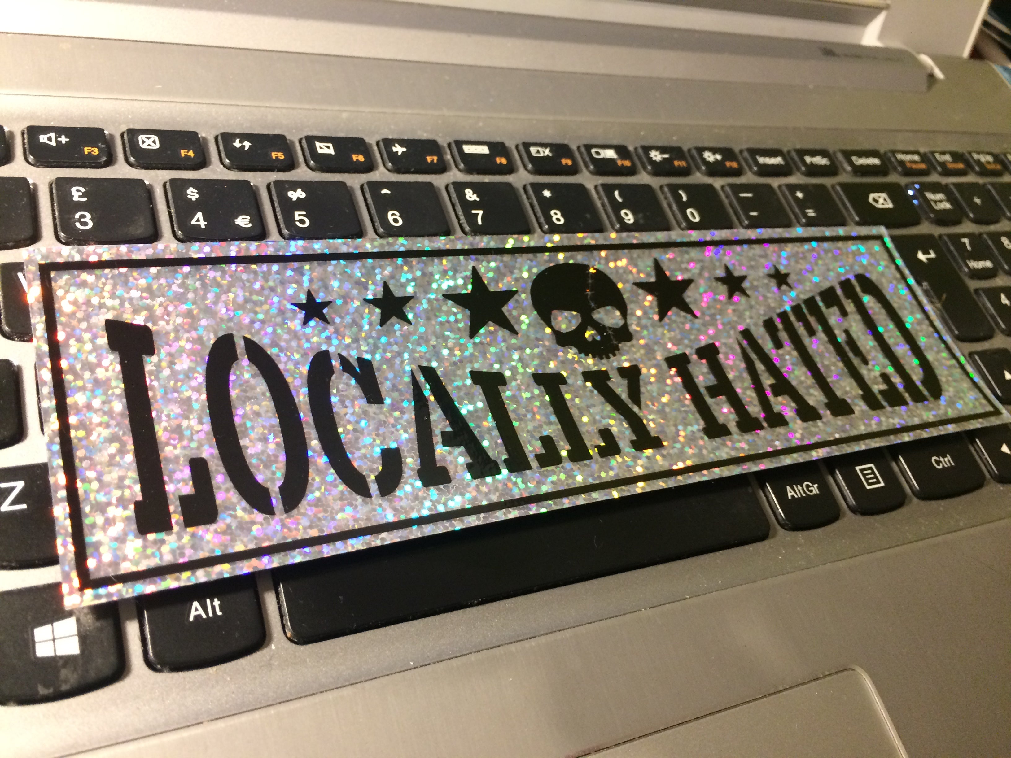 LOCALLY HATED Sparkle Slap Sticker