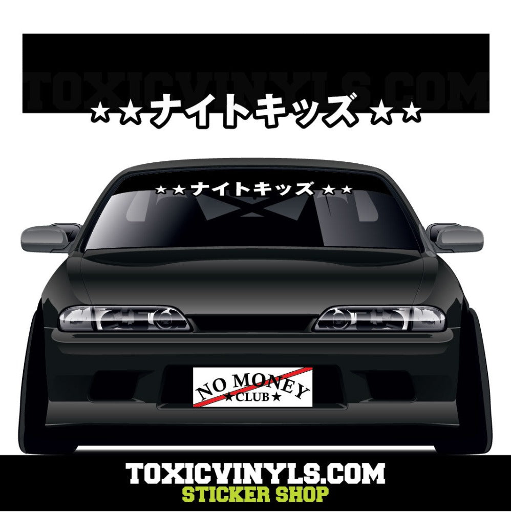 Night Kids JDM vinyl sunstripe banner jdm sticker