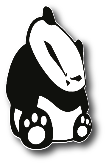 Sitting panda Peeker Sticker