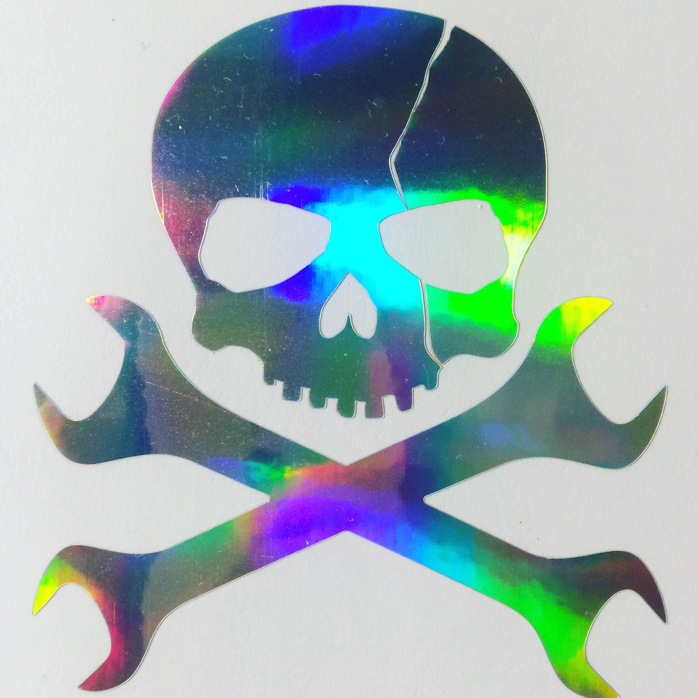 Spanner Mechanic Skull Vinyl Sticker