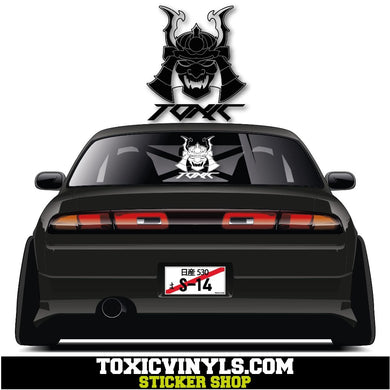TOXIC Samurai large windscreen vinyl sticker