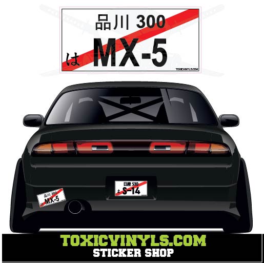 Mazda MX5 miata number plate slap sticker
