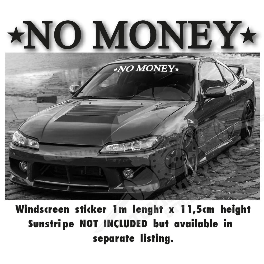 NO MONEY CLUB LARGE WINDSCREEN STICKER