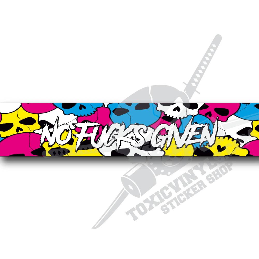 NO FUCKS GIVEN NOUCKSGIVEN WINDSCREEN BANNER STICKER TOXICVINYLS