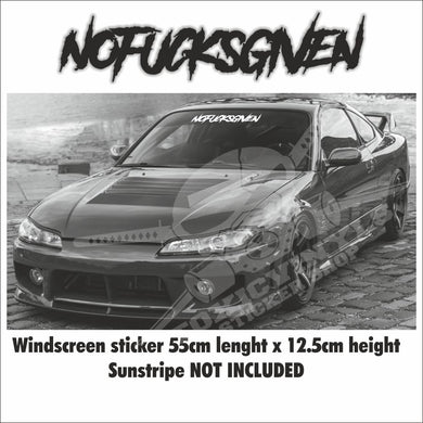 NoFucksGiven large windscreen sparkle vinyl sticker