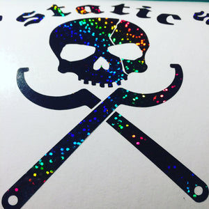 static Sparkle Skull Vinyl Sticker