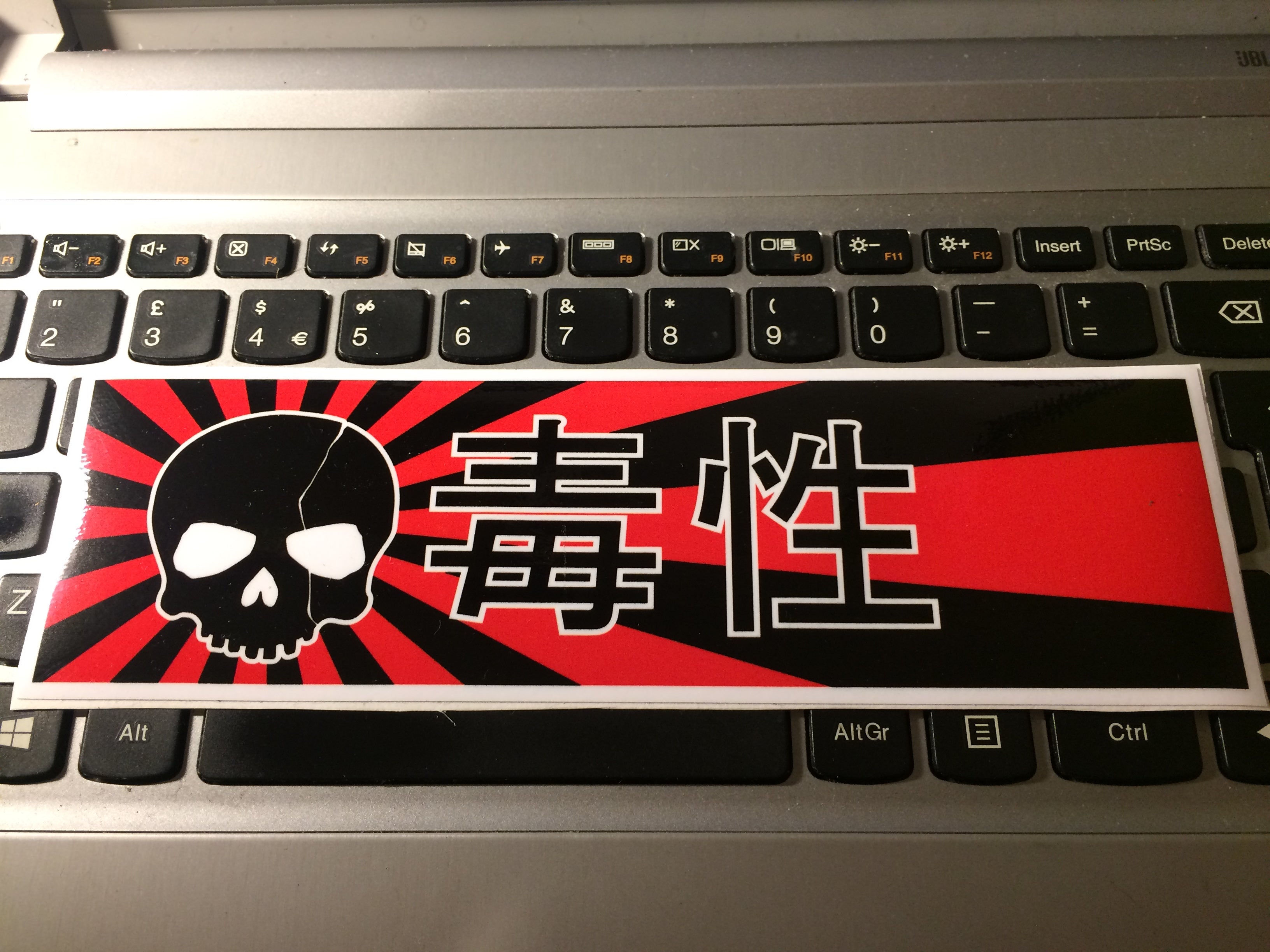 Toxic Sunrise skull jdm slap sticker
