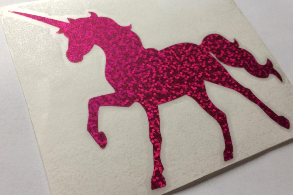 UNICORN sparkle die cut vinyl sticker