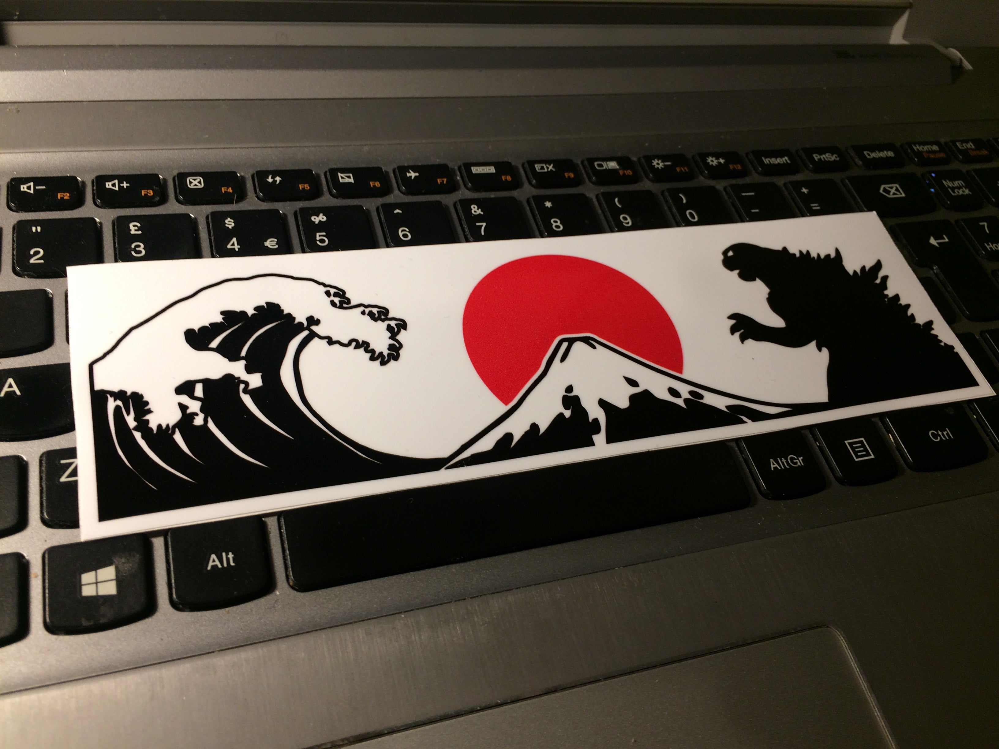 JDM Slap Sticker Godzilla vs Wave of Knagawa